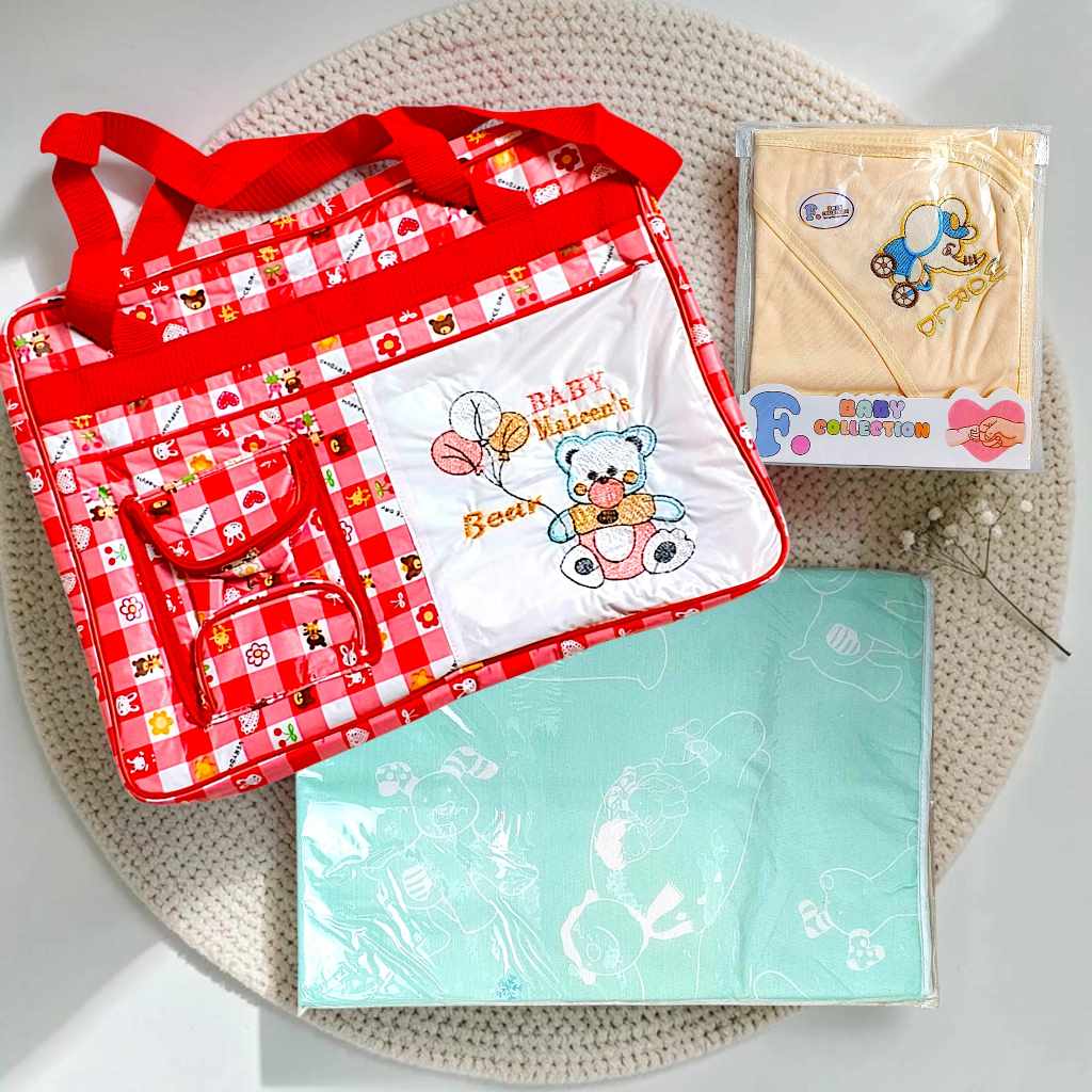 Baby Sheet, Hospital Bag and Mid Season Wrapping Shawl Set