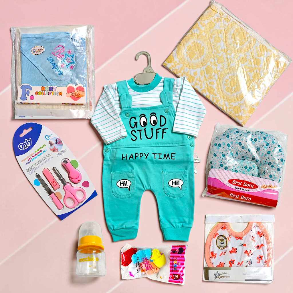 Essentials Pack for Newborn and Sea Green Romper
