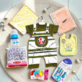 Olive Green bodysuit for Newborn baby boy and Accessories