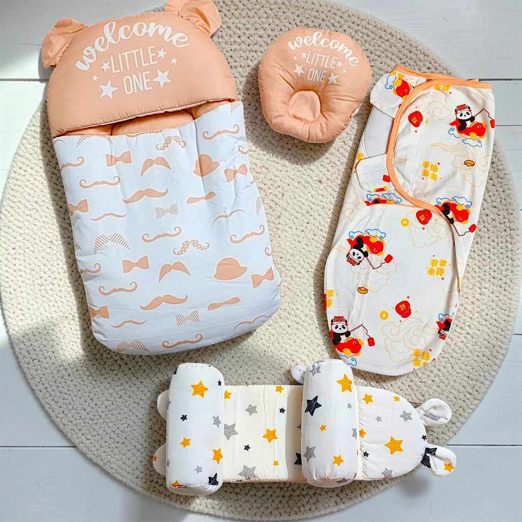 Baby bistar, Cotton Swaddle and Adjustable Pillow