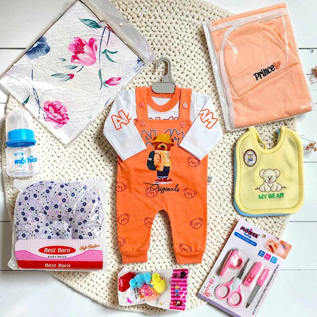 Newborn Essentials Package With Body Suit Orange