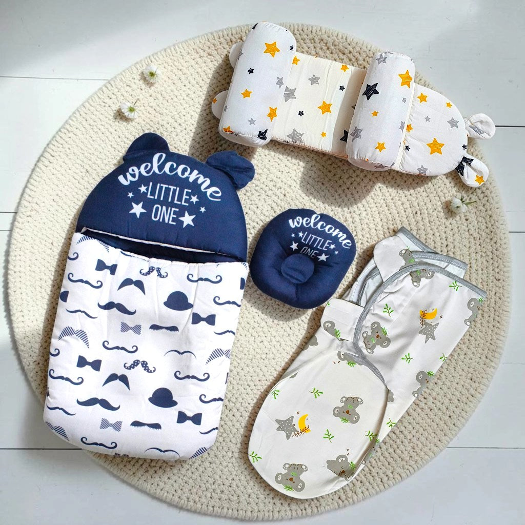 Baby bistar, Adjustable Pillow, Swaddle