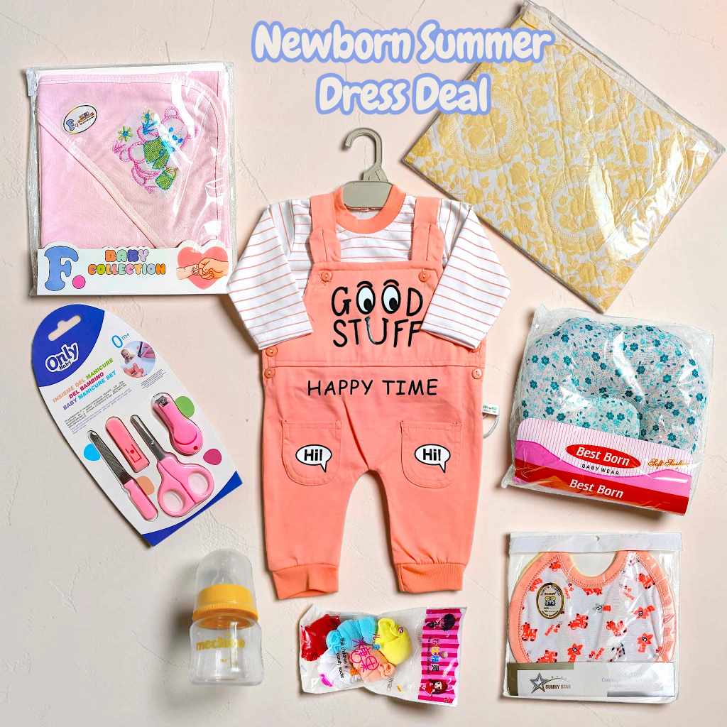 Newborn Essentials Set and Romper Happy Time