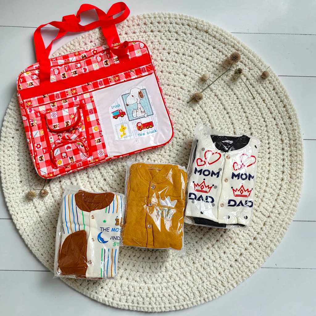 Set of Three Winter Dresses and Hospital Bag